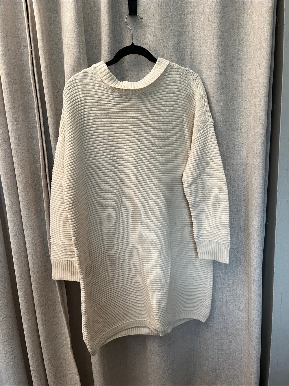 Melrose and Market Cream Ribbed Sweater Dress